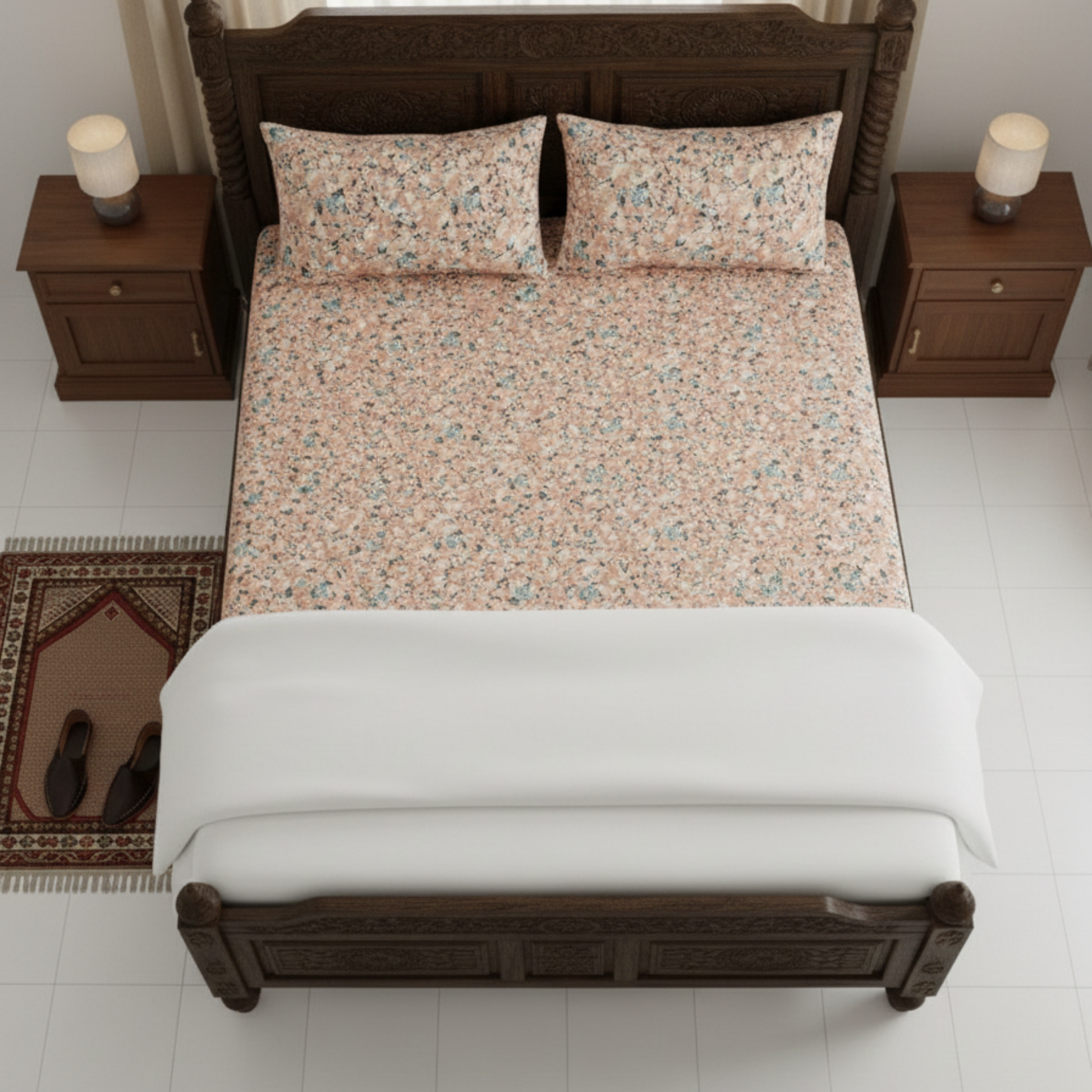 Crimson Lattice Firell Bedsheet