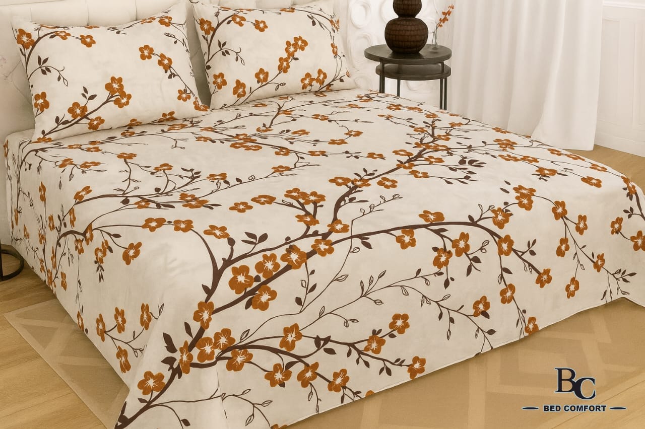 Rustic Blossom Printed Bedsheet