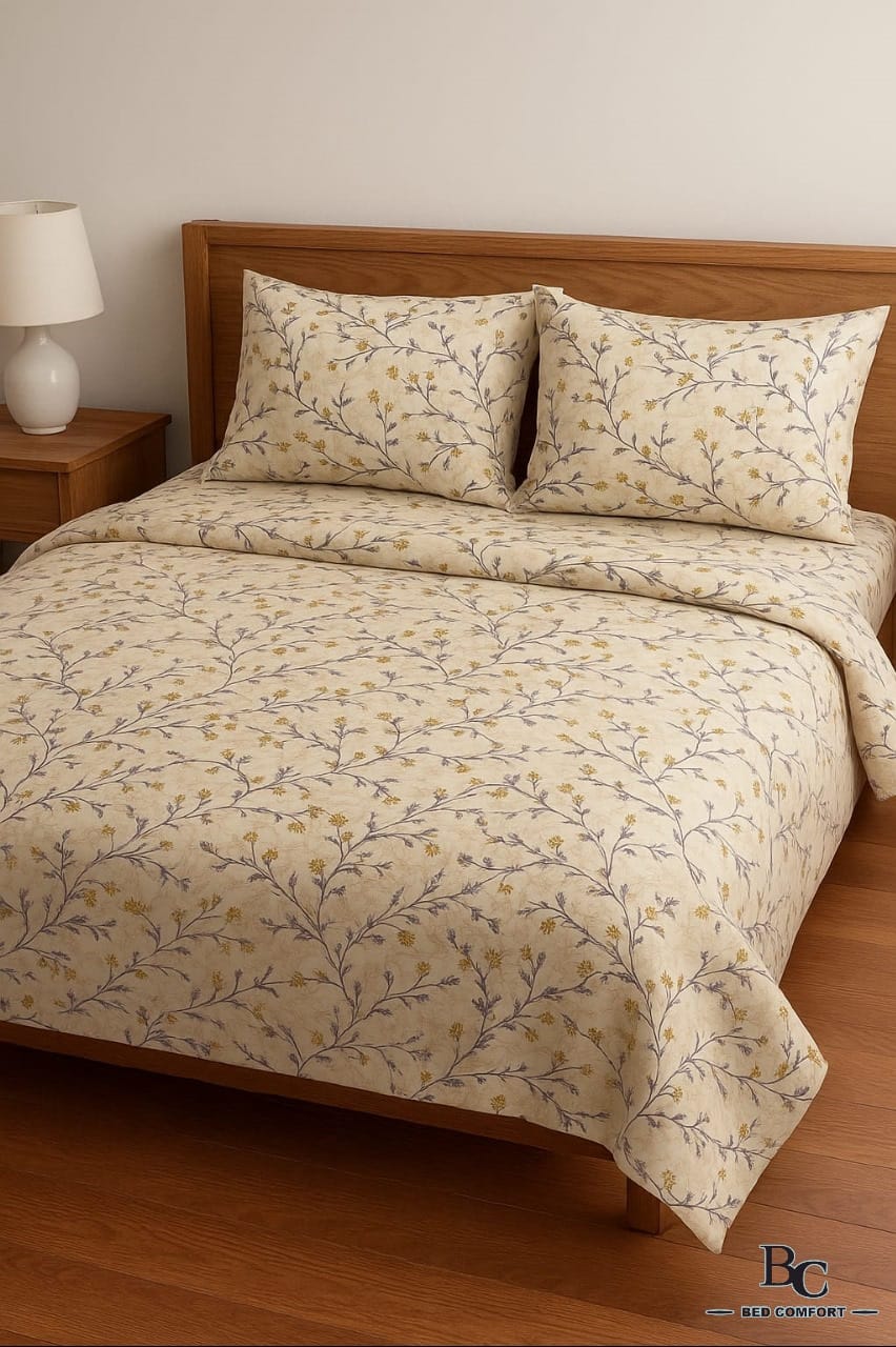 Golden Meadow Printed Bedsheet