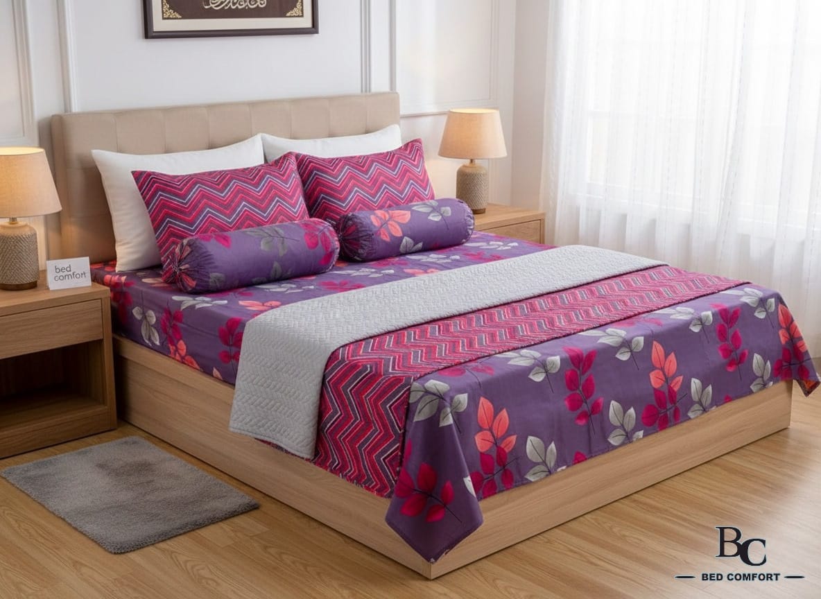 Violet Chevron Firell Bedsheet