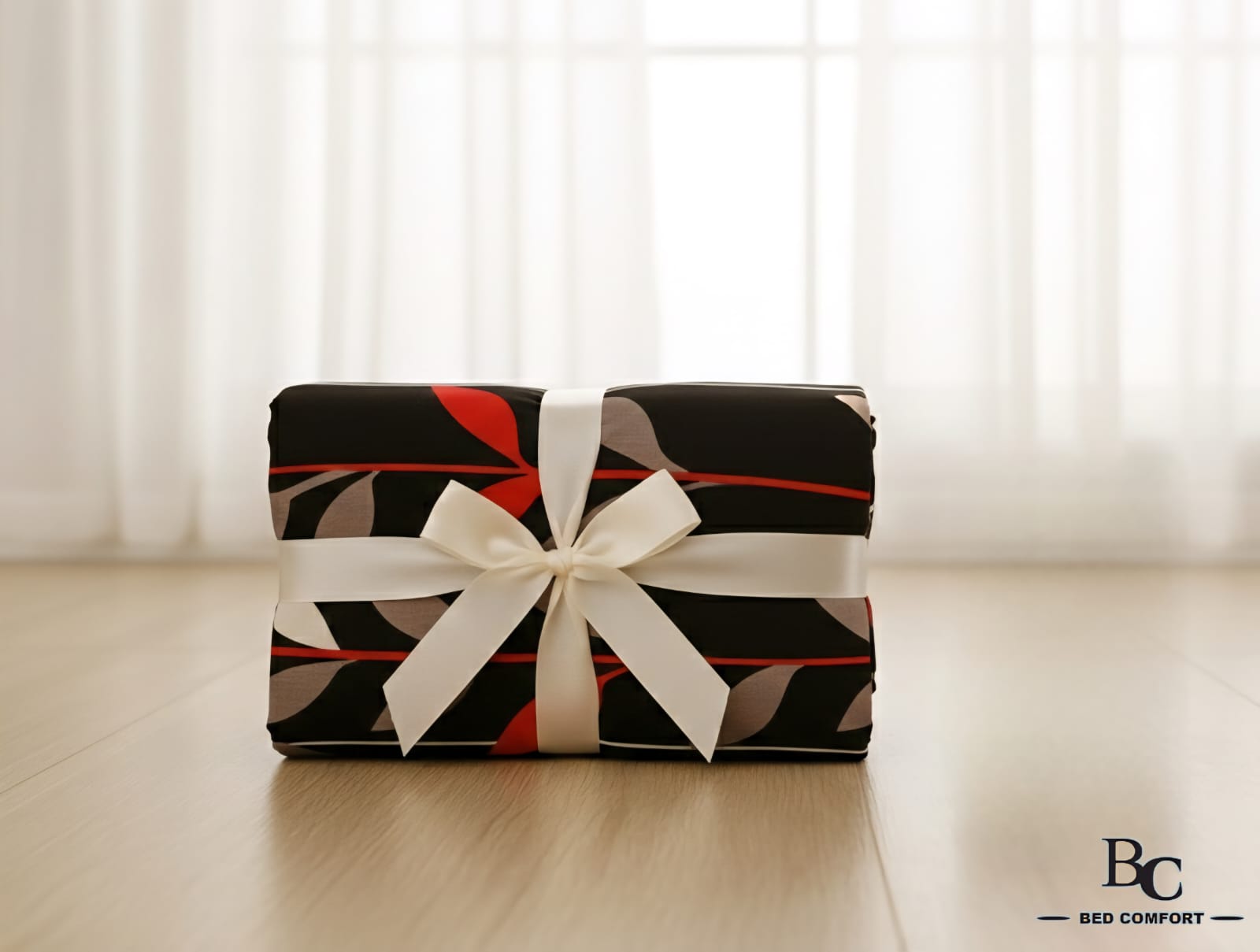 Midnight Ember Printed Bedsheet