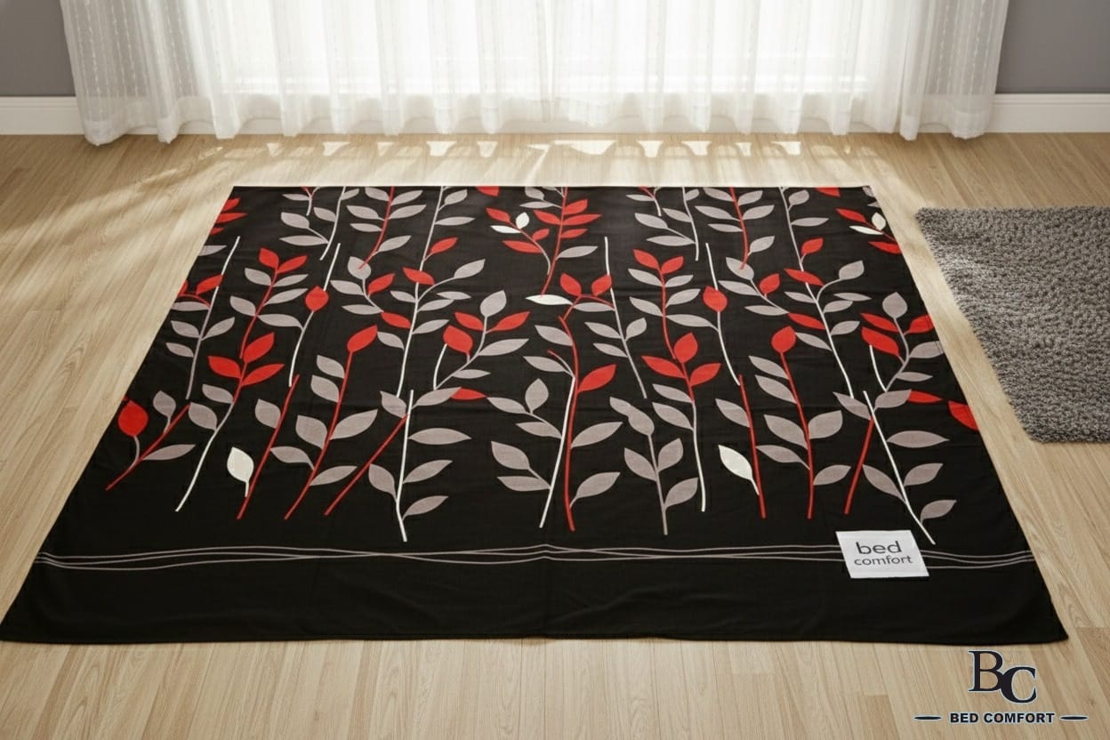 Midnight Ember Printed Bedsheet